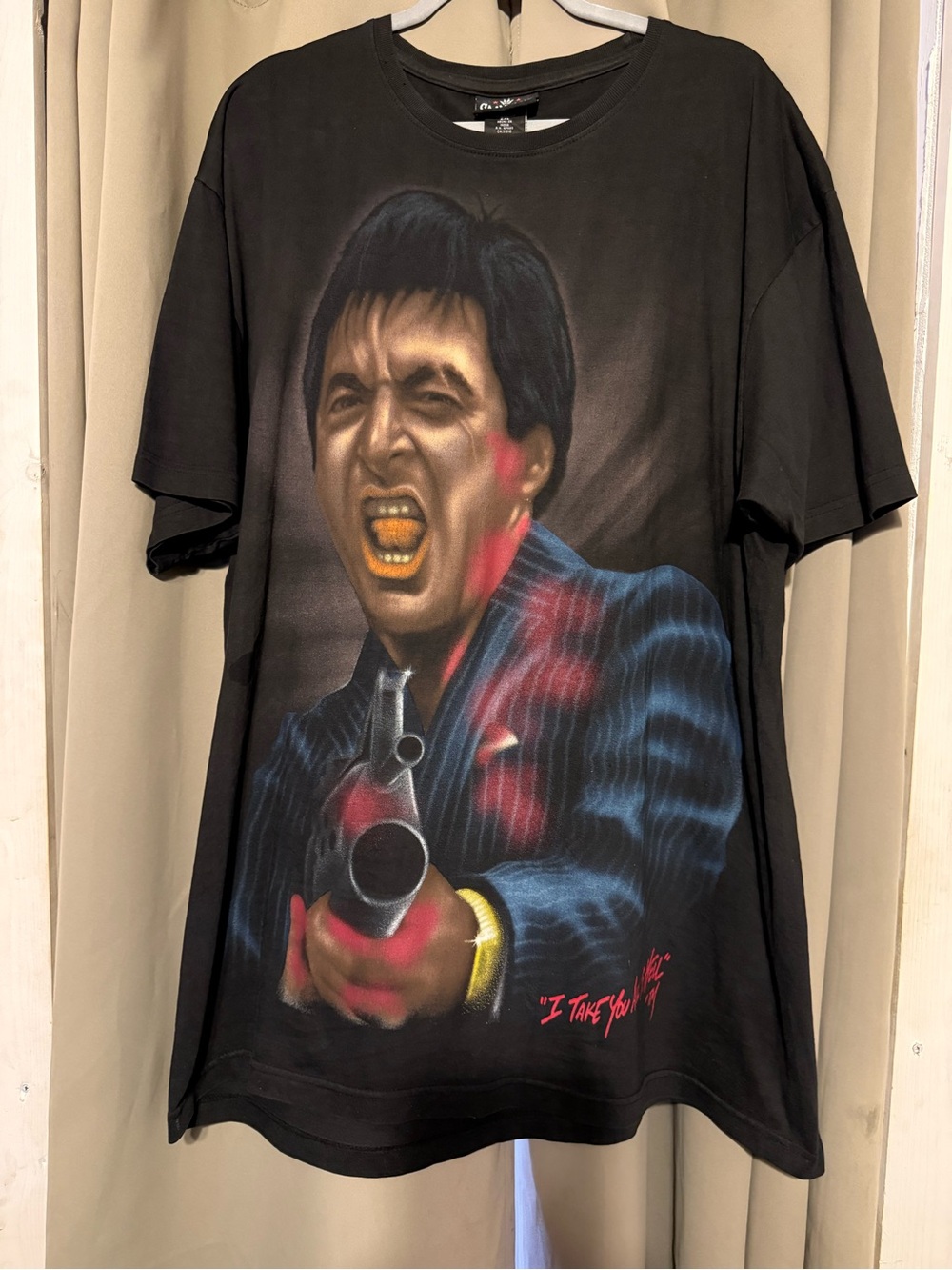 Rare—Vintage Y2K Scarface Tony Montana Big Graphic All Over Print 2XL
